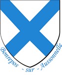 Le blason « D’argent au sautoir d’azur »