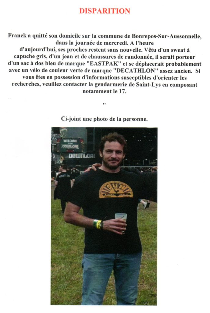 Distribution De Disparition Inquiétante Disparition Inquiétante Disparition inquiétante – Mairie de Bonrepos-sur-Aussonnelle